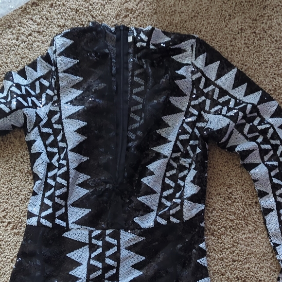 Black and white sequence Party Dress - Picture 1 of 4